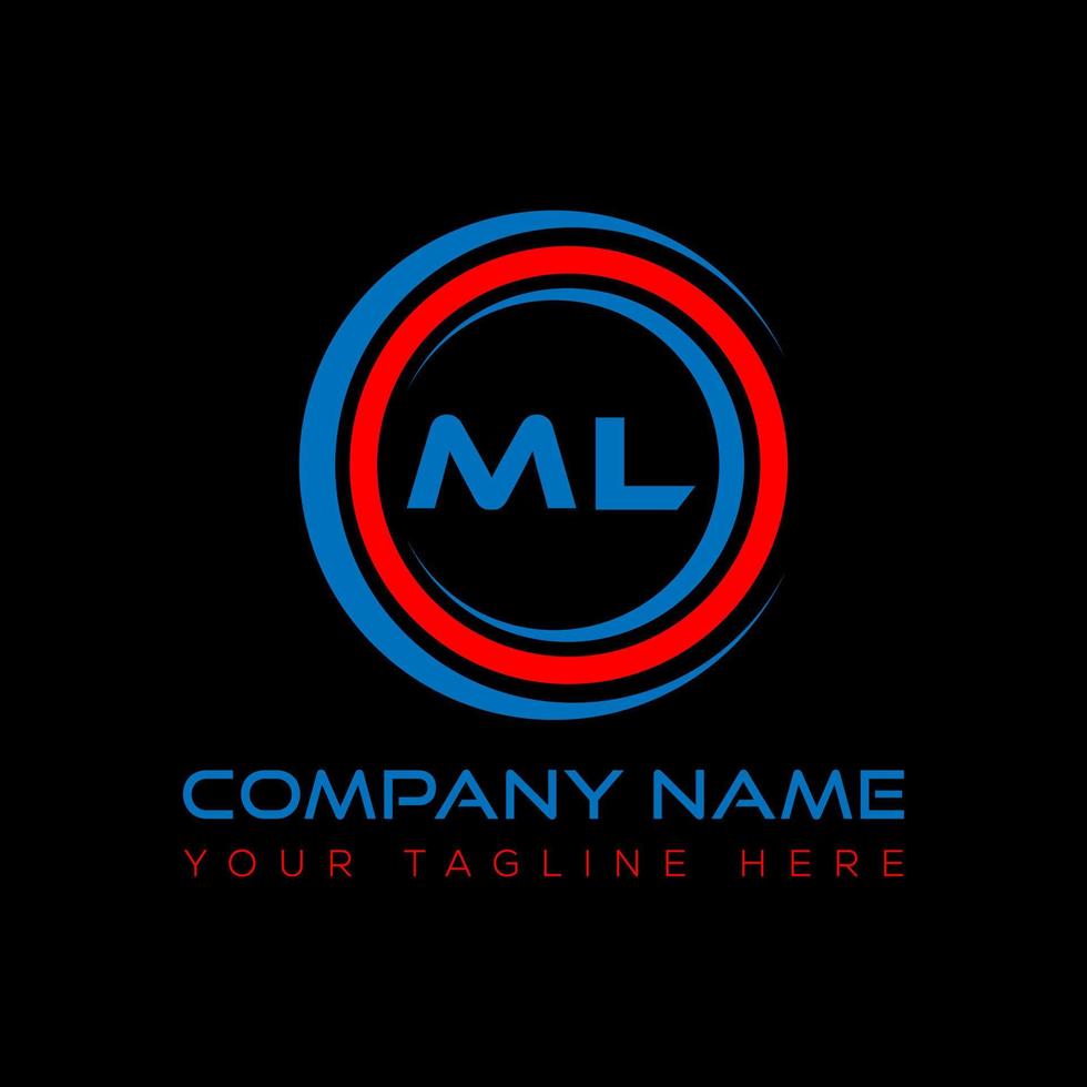 ML letter logo creative design. ML unique design. vector