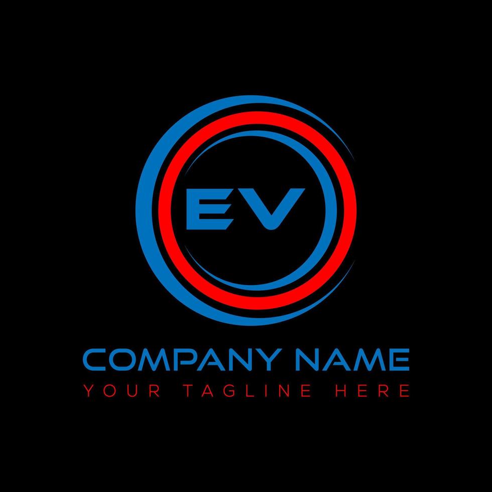 EV letter logo creative design. EV unique design. vector