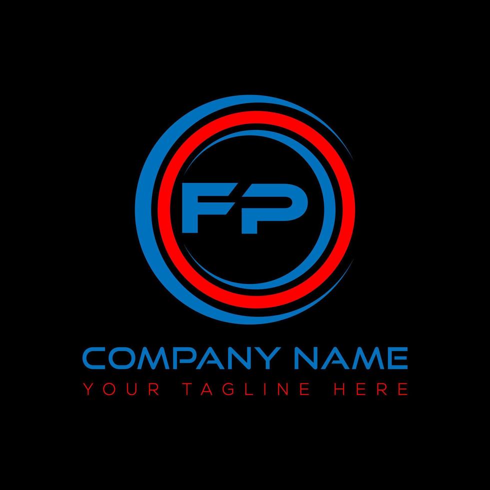 FP letter logo creative design. FP unique design. vector