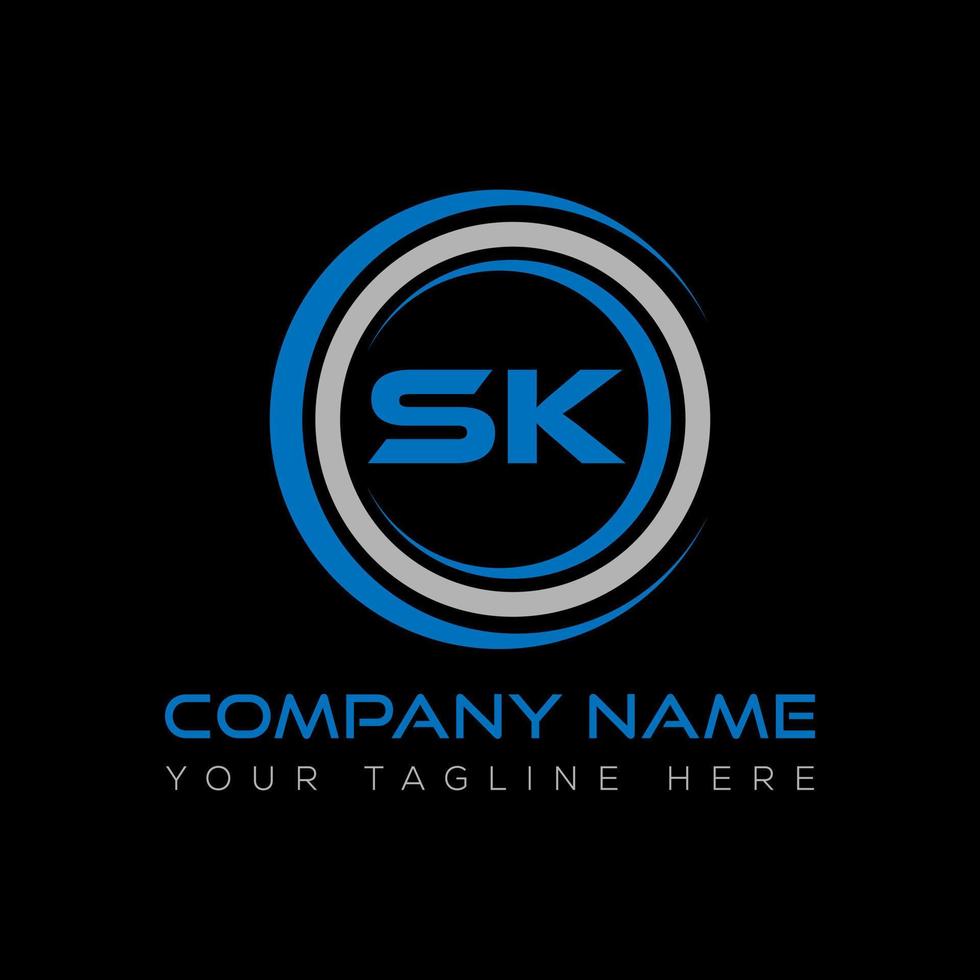 sk letra logo creativo diseño. sk único diseño. vector