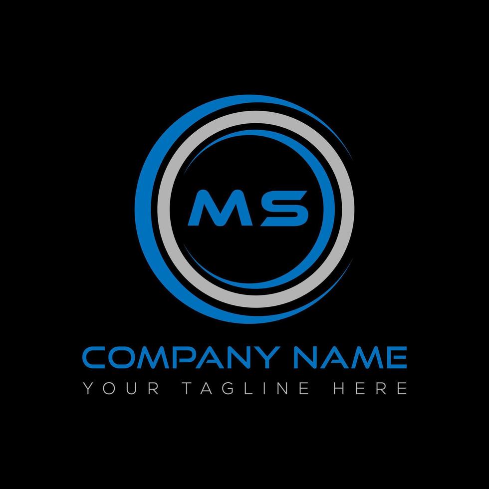 MS letter logo creative design. MS unique design. vector