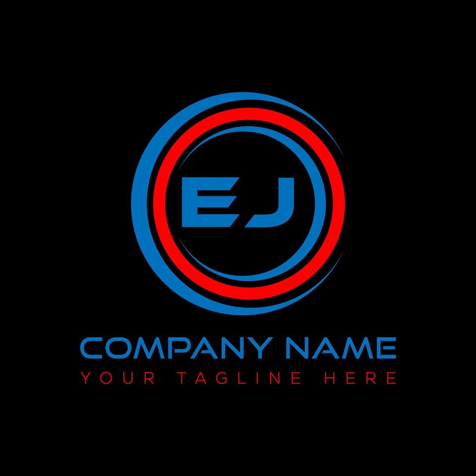 diseño creativo del logotipo de la letra ej. ej diseño unico. vector
