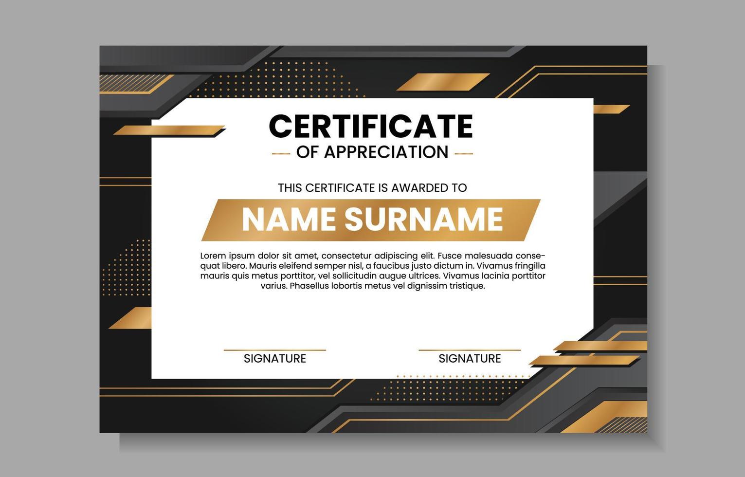 Black and Gold Certificate vector