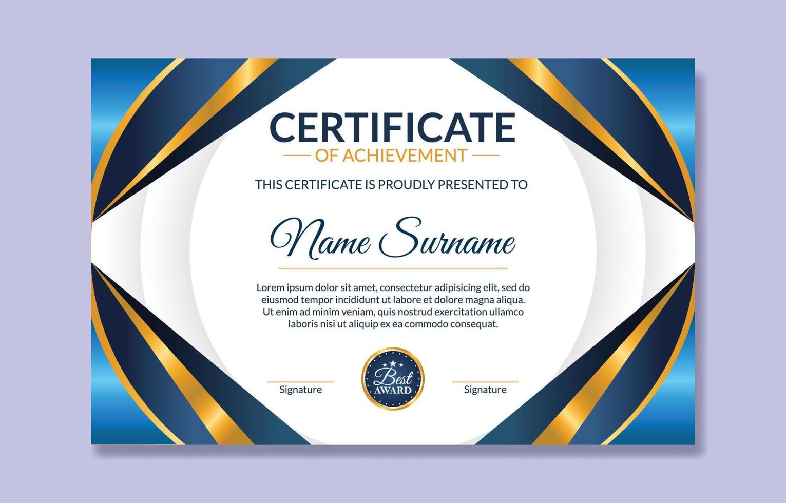 Certificate of Achievement Template vector