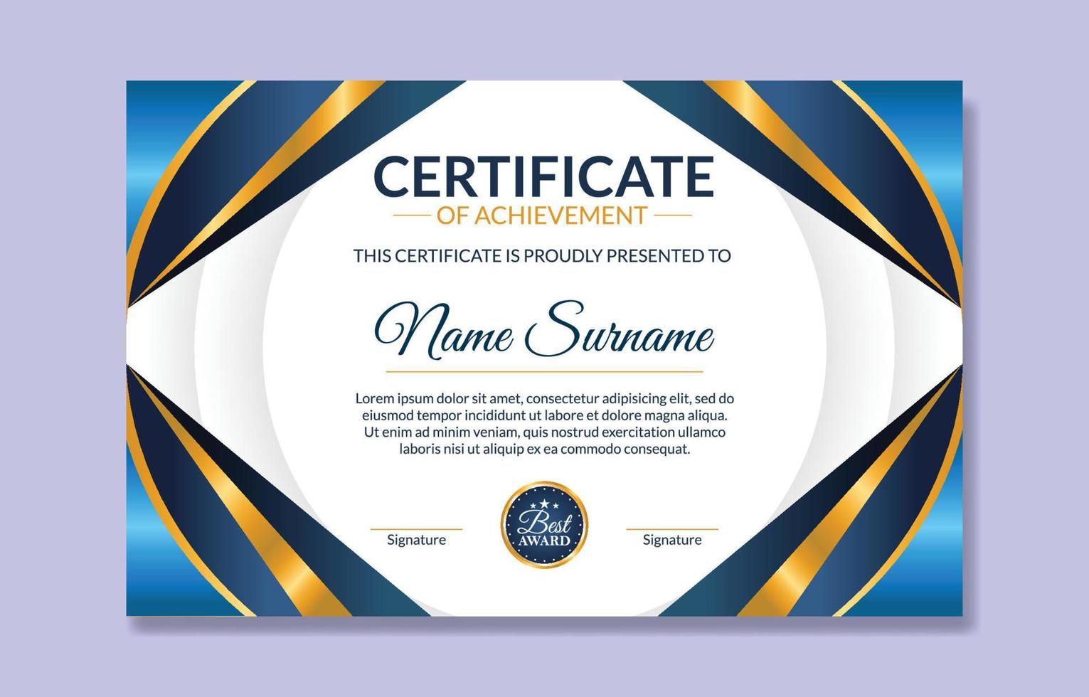 Certificate of Achievement Template vector