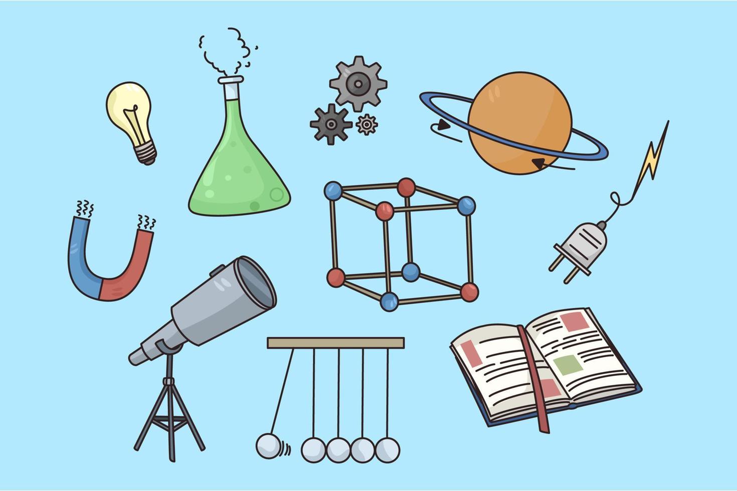 conjunto de científico física y química íconos vector