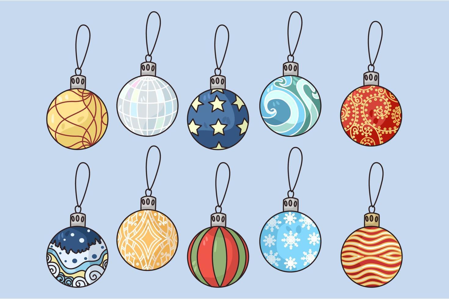 conjunto de vistoso bombillas para Navidad árbol decoración vector