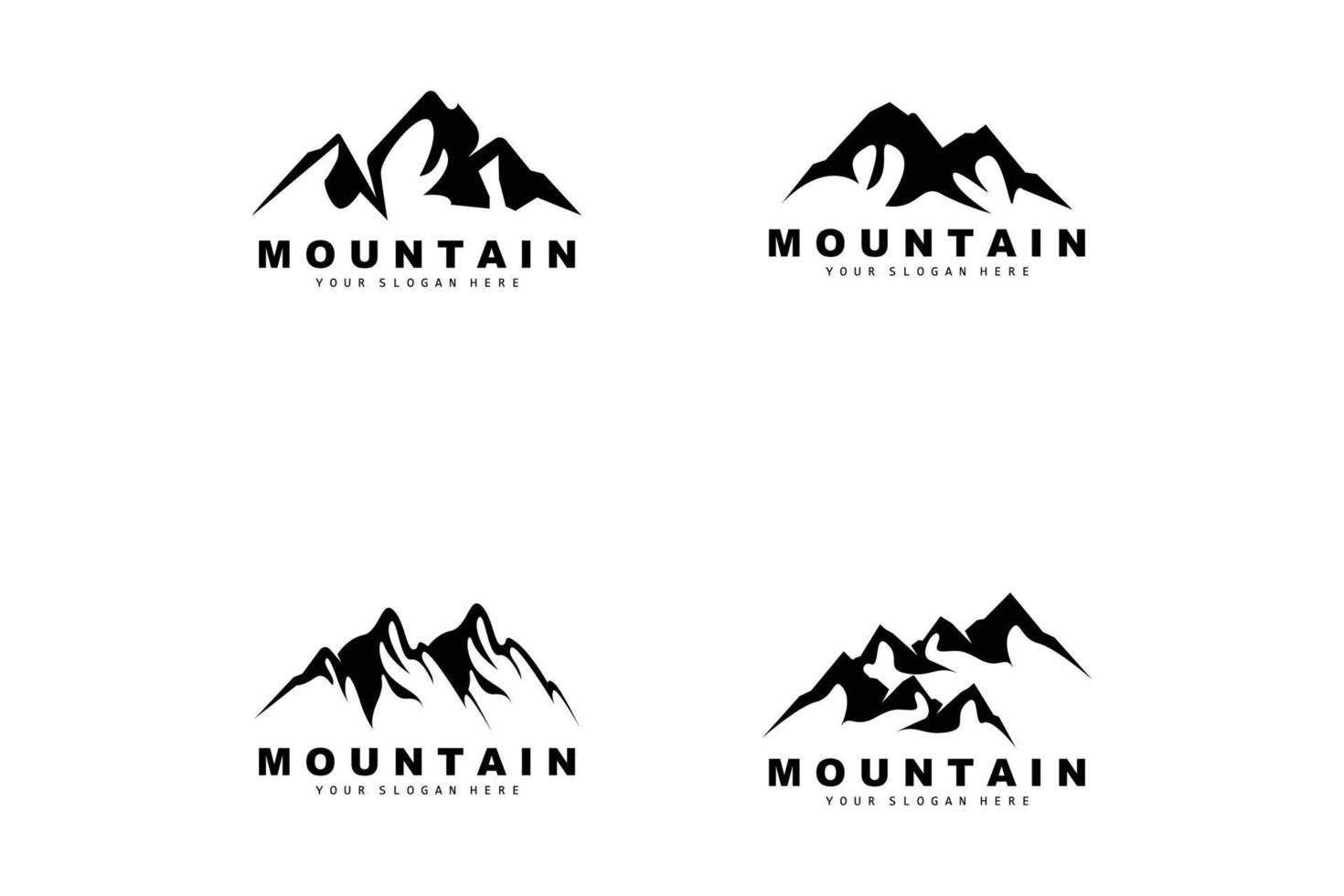 Mountain Logo Design, Vector Place For Nature Lovers Hiker