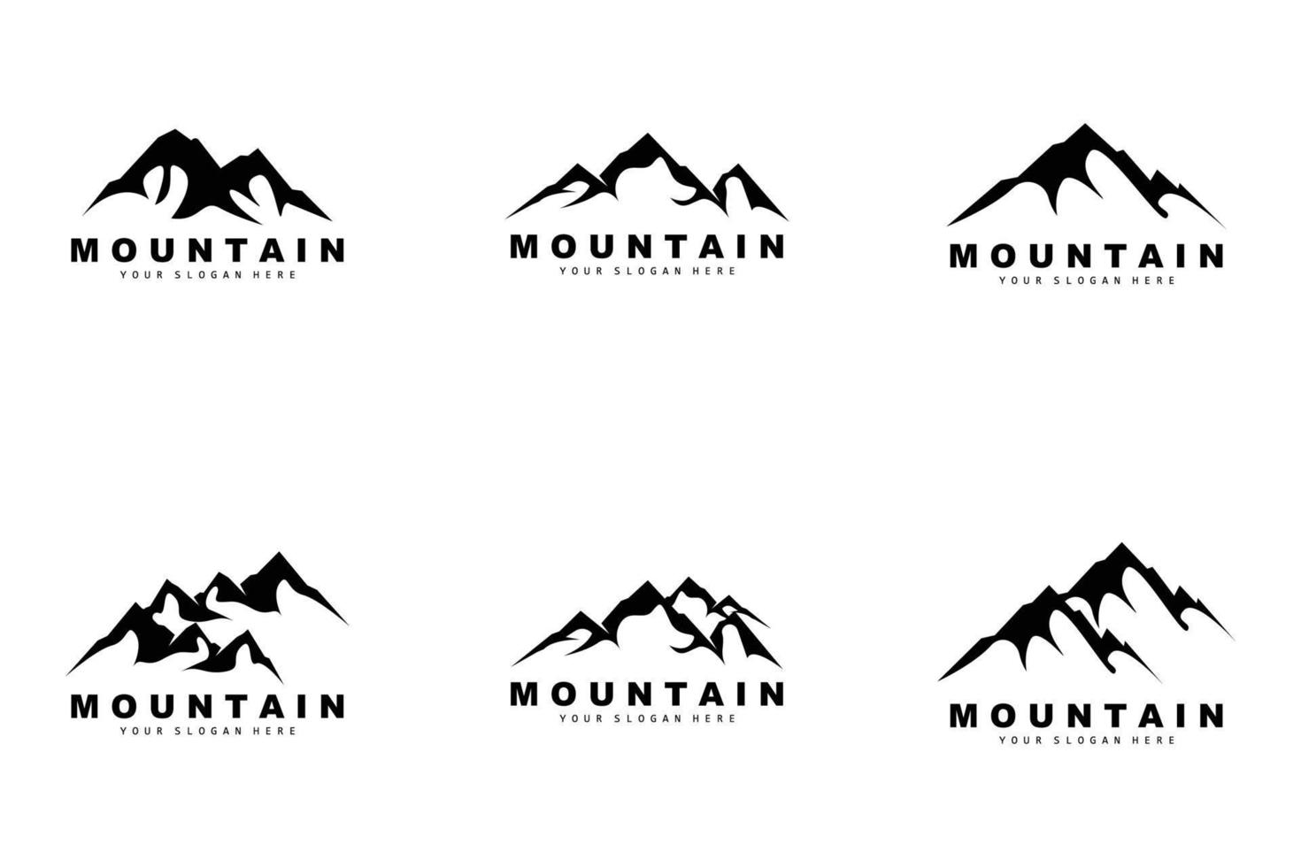 Mountain Logo Design, Vector Place For Nature Lovers Hiker