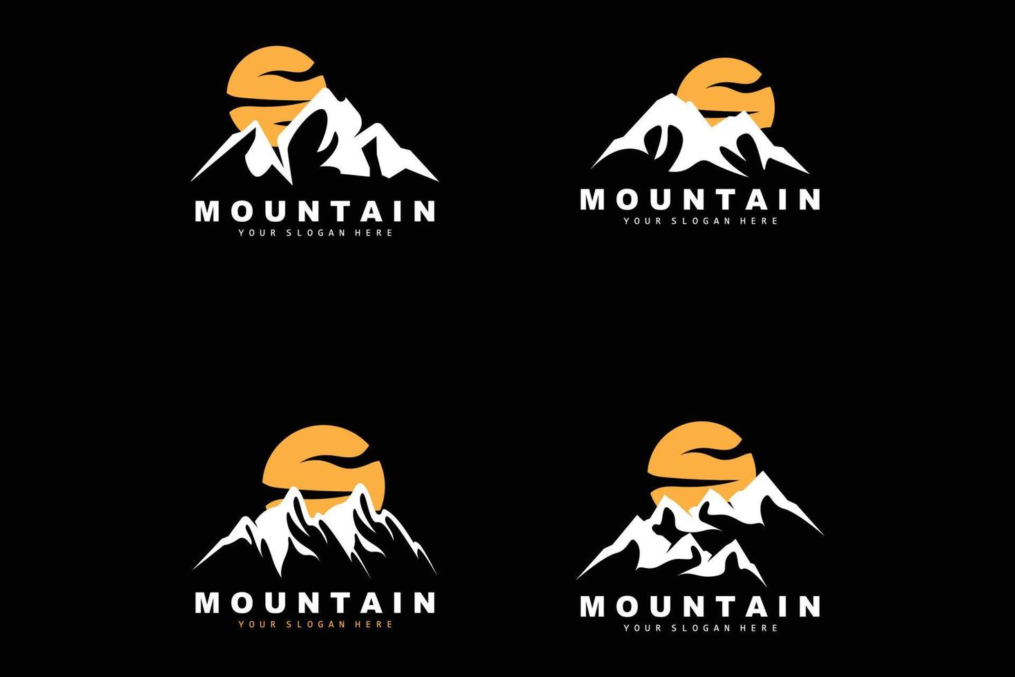 diseño del logotipo de la montaña, lugar vectorial para los amantes de la naturaleza vector