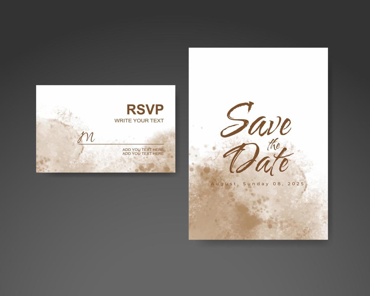 invitación de boda con fondo abstracto de acuarela vector