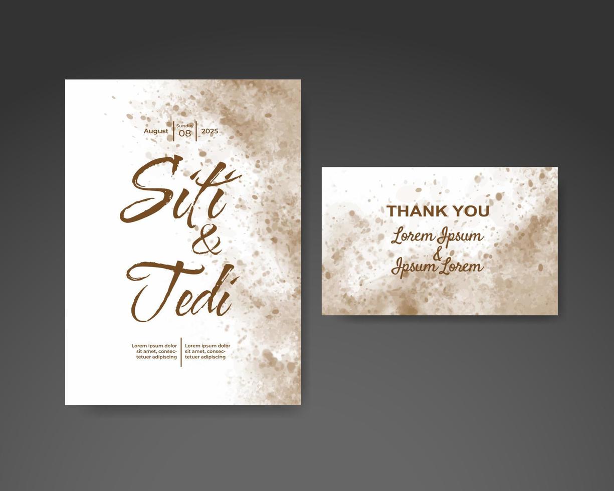 Wedding invitation with abstract watercolor background vector