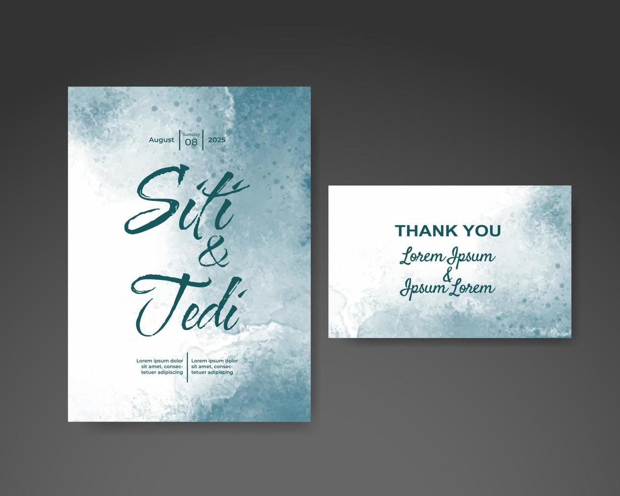 Wedding invitation with abstract watercolor background vector