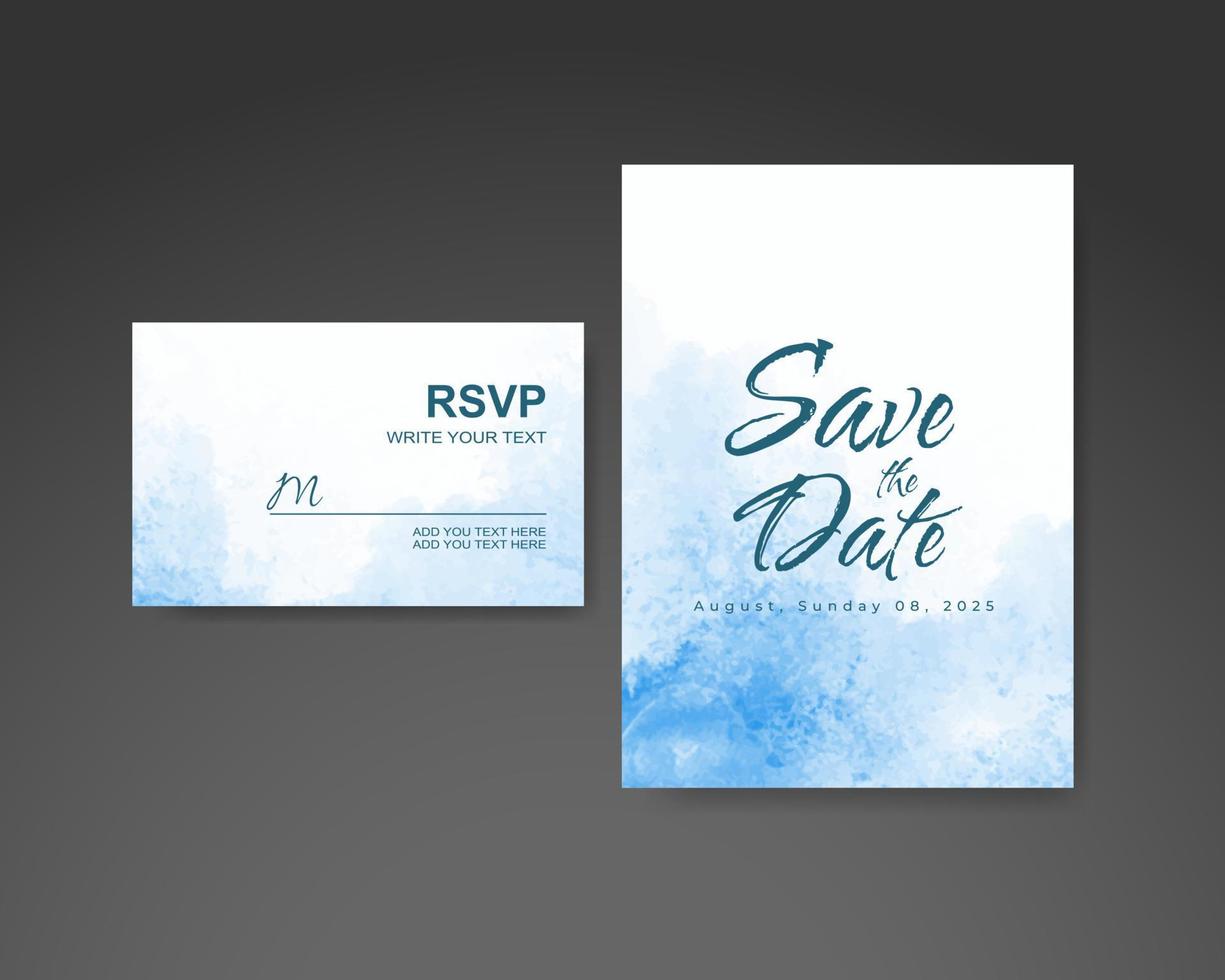 Wedding invitation with abstract watercolor background vector