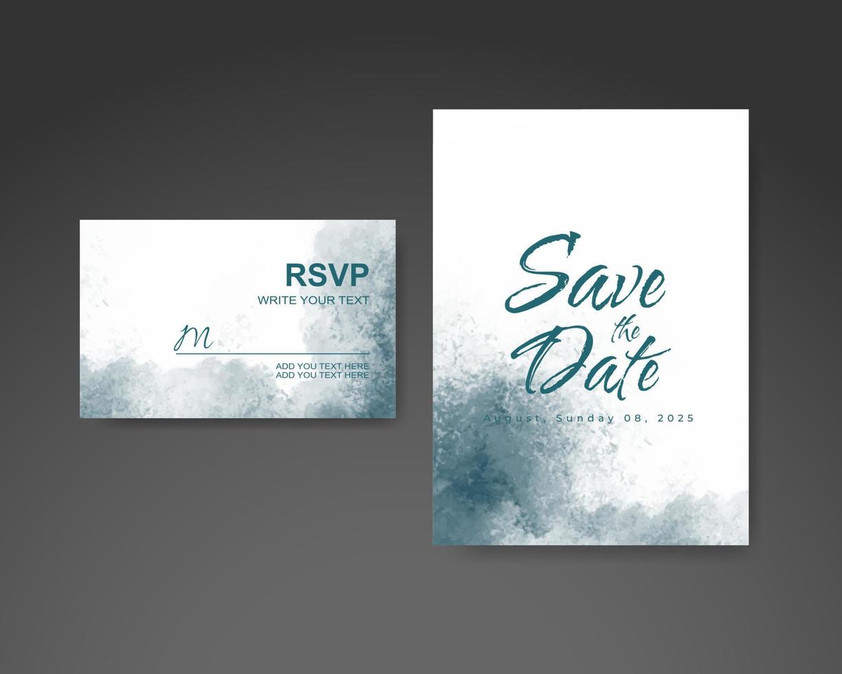 Wedding invitation with abstract watercolor background vector