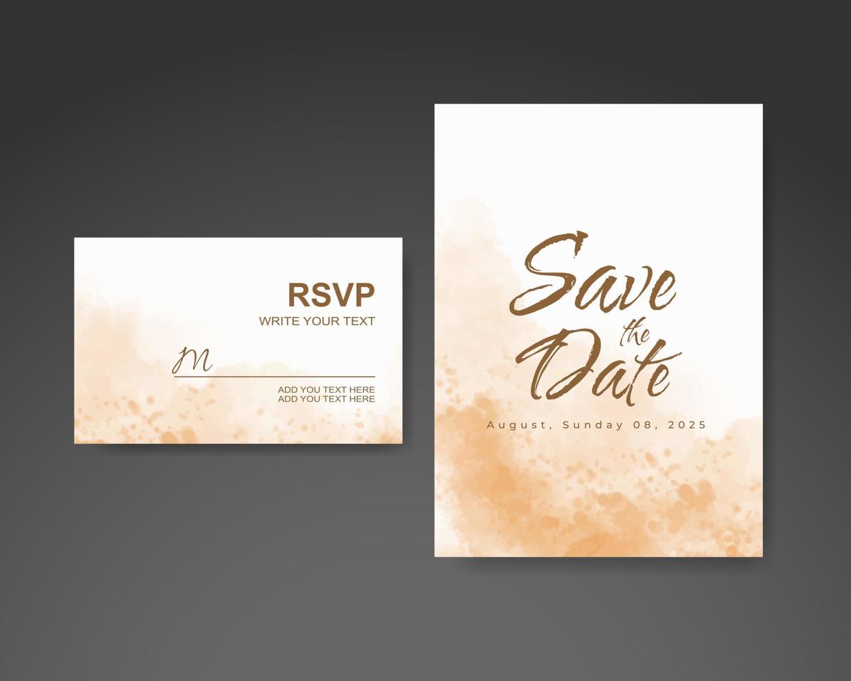 Wedding invitation with abstract watercolor background vector