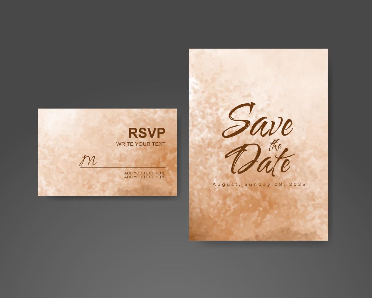 Wedding invitation with abstract watercolor background vector