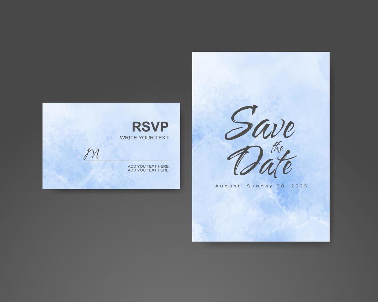 invitación de boda con fondo abstracto de acuarela vector