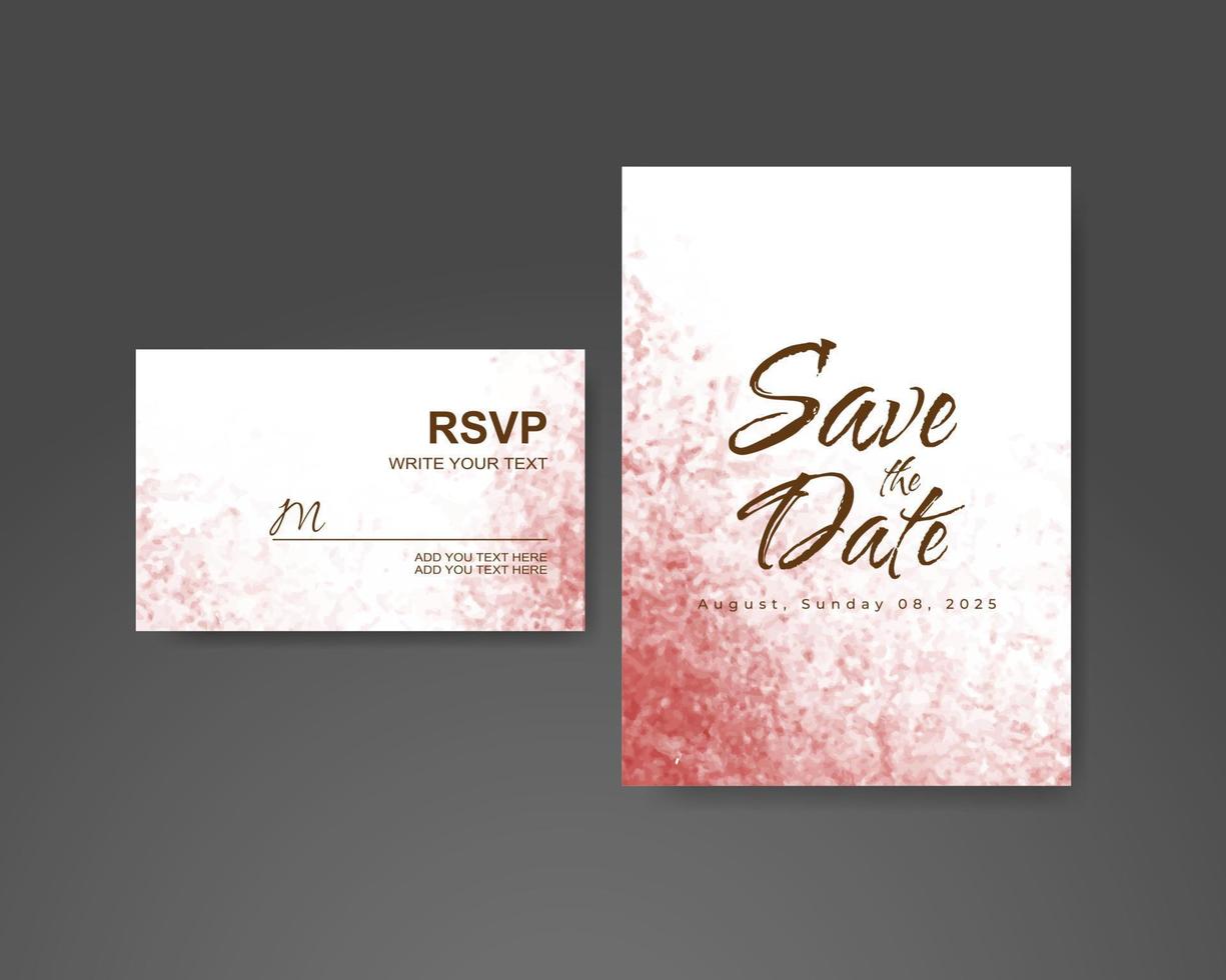 Wedding invitation with abstract watercolor background vector