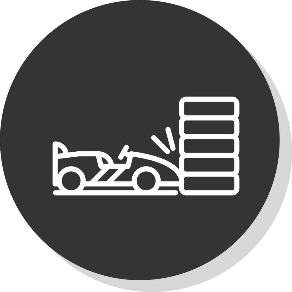 diseño de icono de vector de accidente de carrera