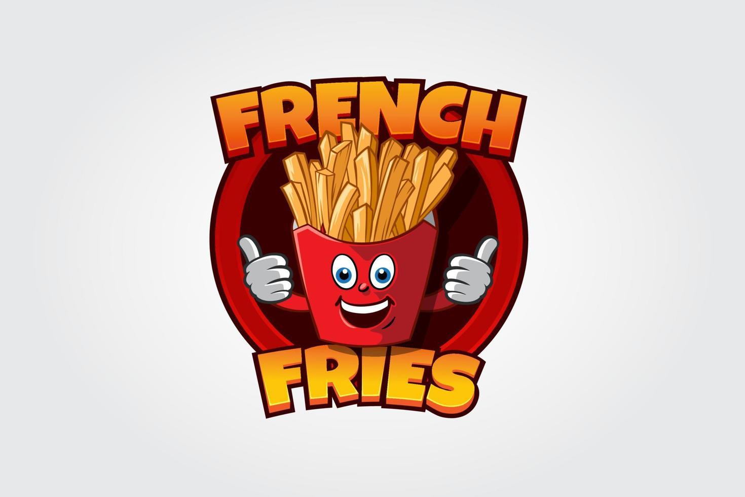 francés papas fritas vector logo modelo. dibujos animados ilustración de papa, para tu mascota o personaje ilustración.