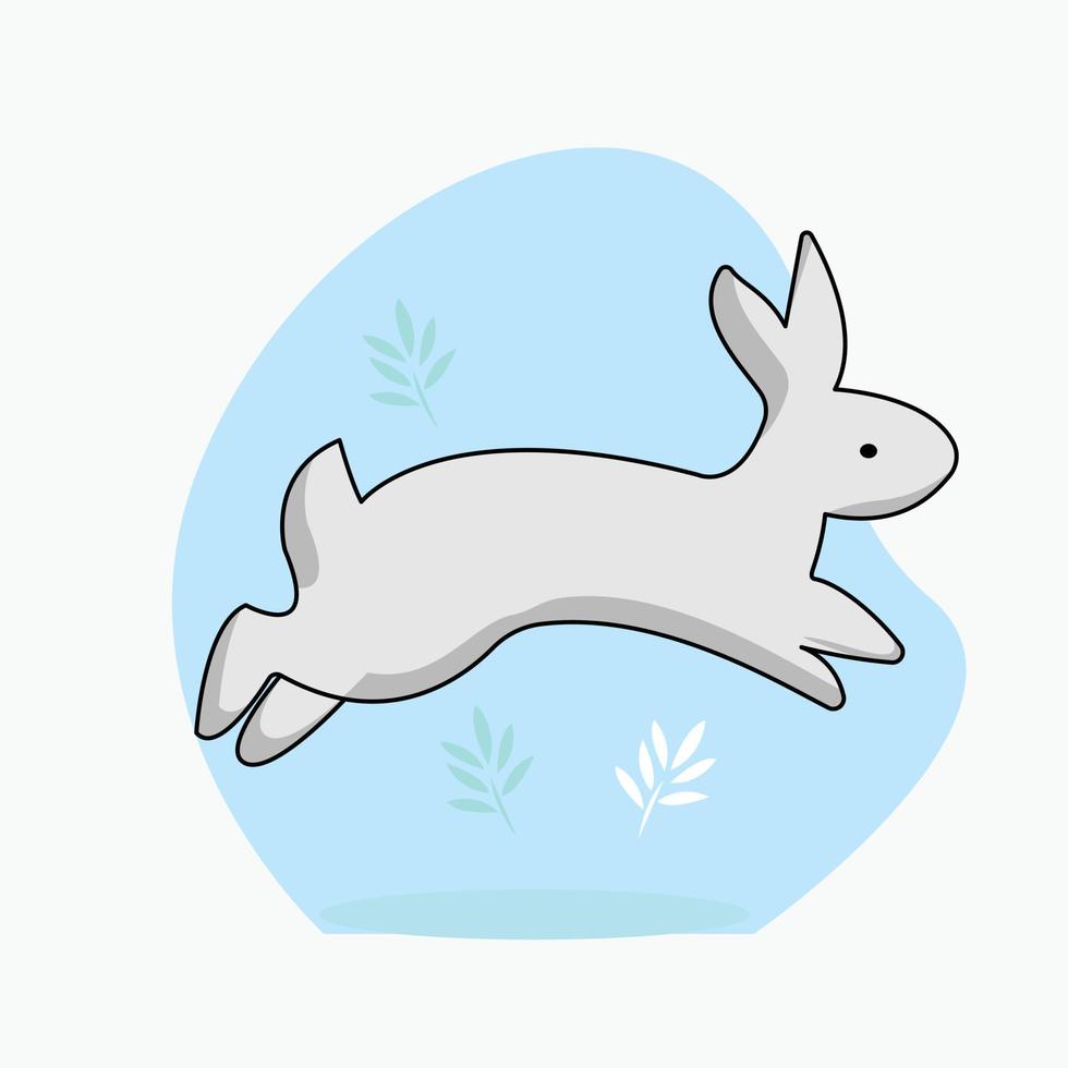 Bunnies are isolated on a white background. happy cute isolated rabbit. vector