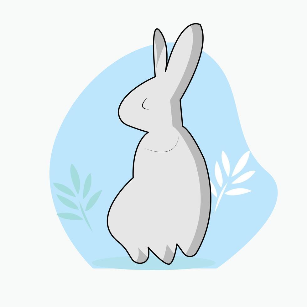 Bunnies are isolated on a white background. happy cute isolated rabbit. vector