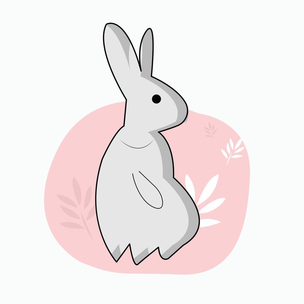 Bunnies are isolated on a white background. happy cute isolated rabbit. vector