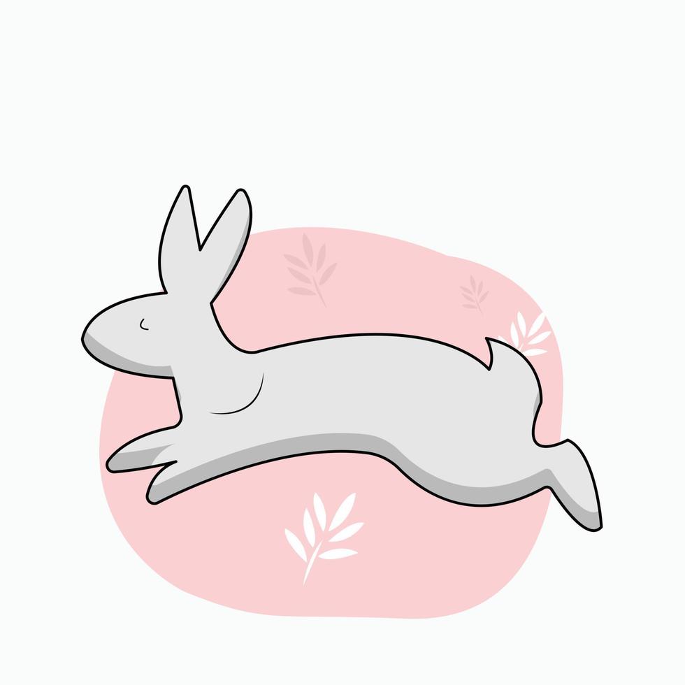 Bunnies are isolated on a white background. happy cute isolated rabbit. vector