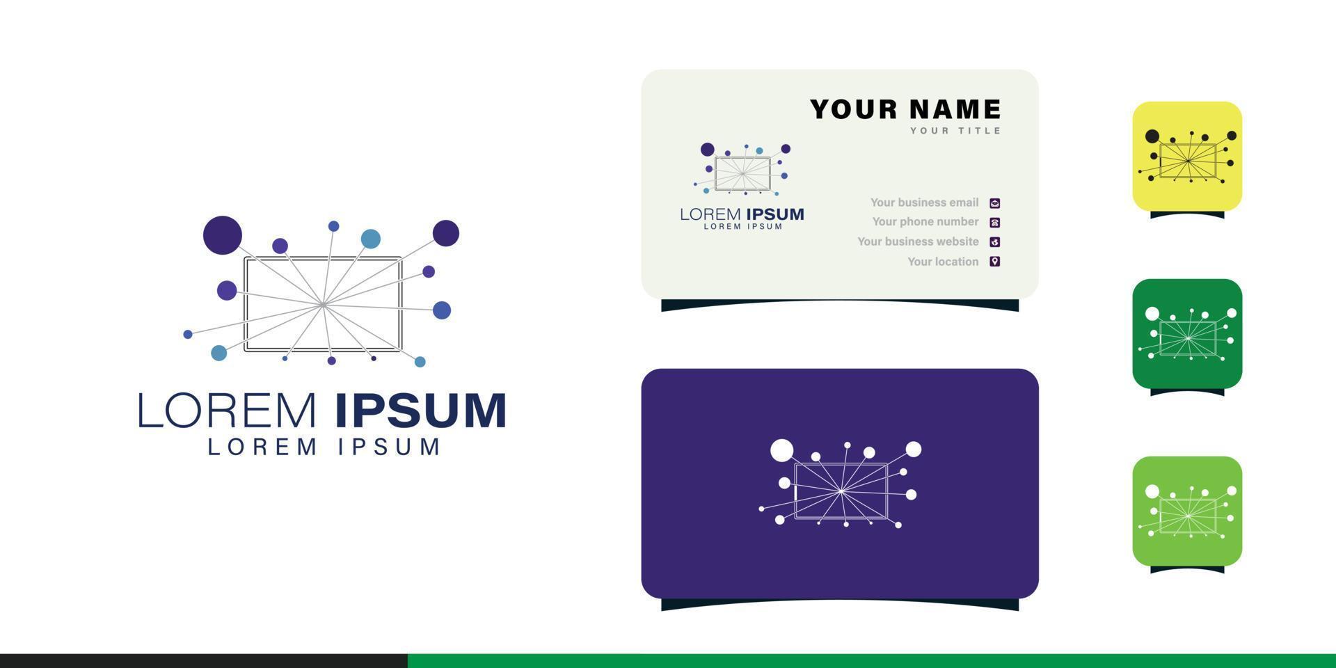 Abstract digital technology logodesign concept vector