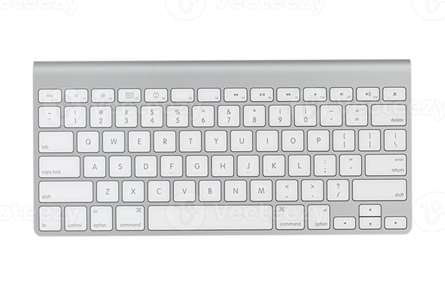 Silver keyboard isolated on a transparent background png