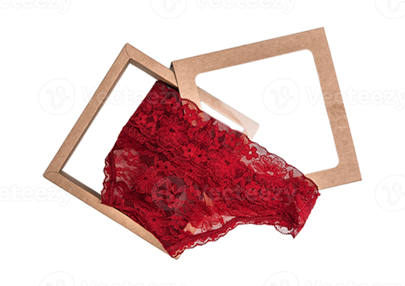 Free Red underwear in a box isolated on a transparent background