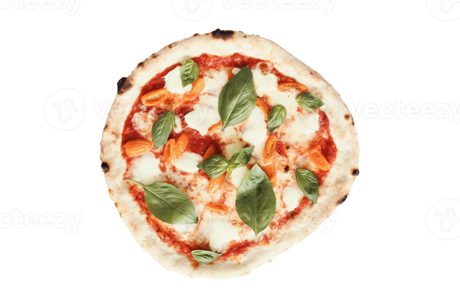 Neapolitan pizza isolated on a transparent background png