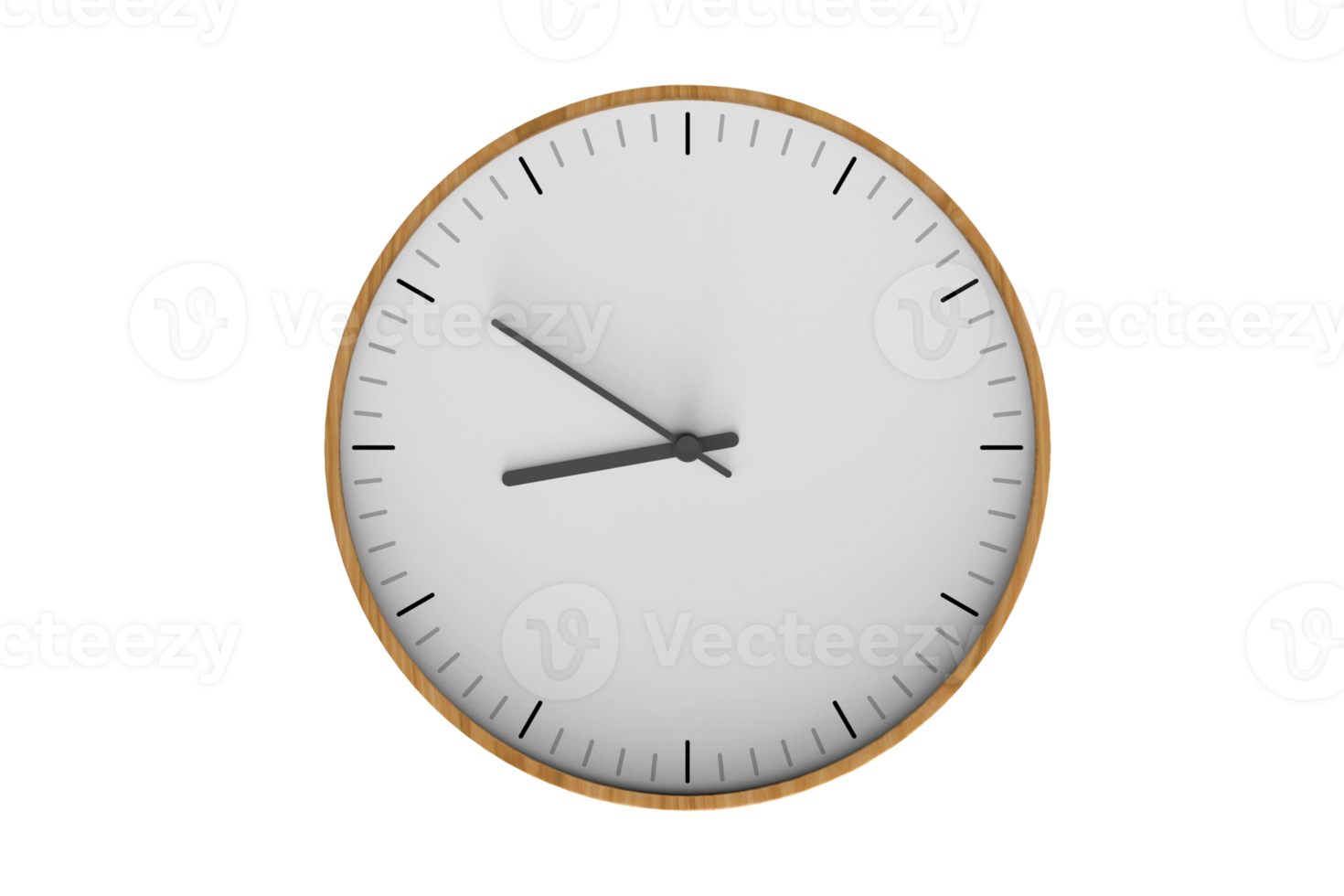 Brown wall clock isolated on a transparent background png