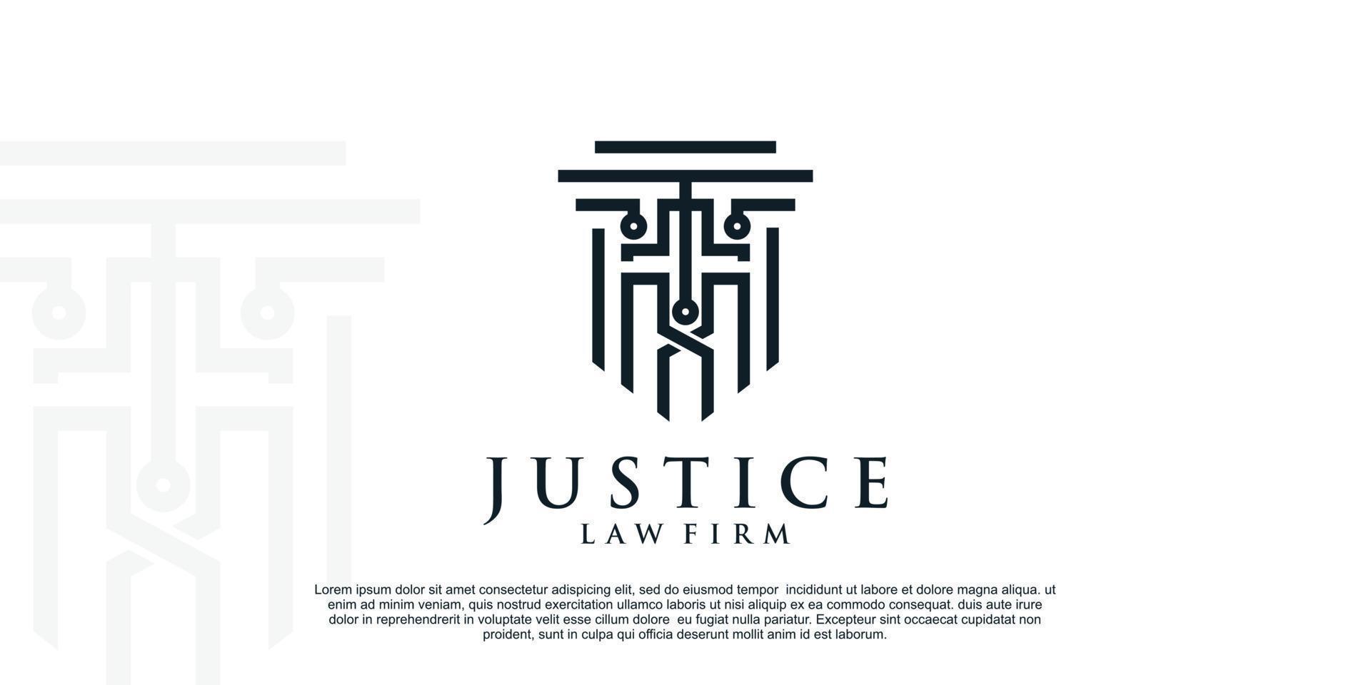 Justice logo design simple concept Premium Vector