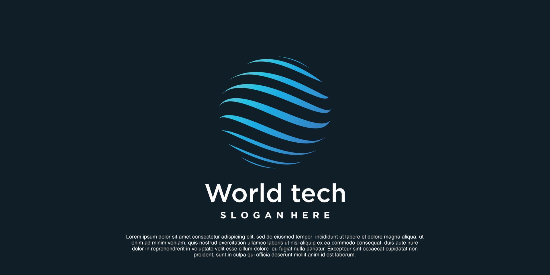 World tech logo design simple concept Premium Vector Part 3