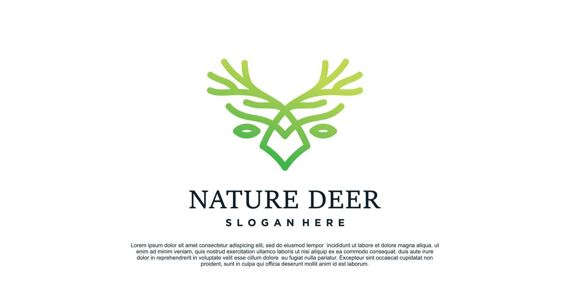 naturaleza ciervo logo diseño único concepto prima vector parte 1