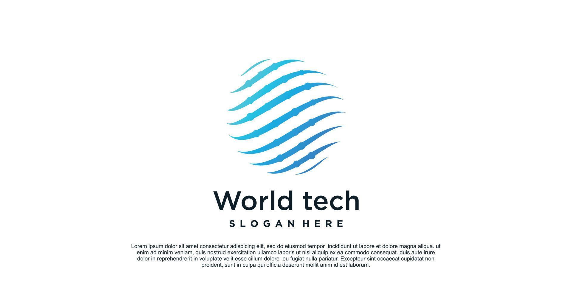 World tech logo design simple concept Premium Vector Part 2