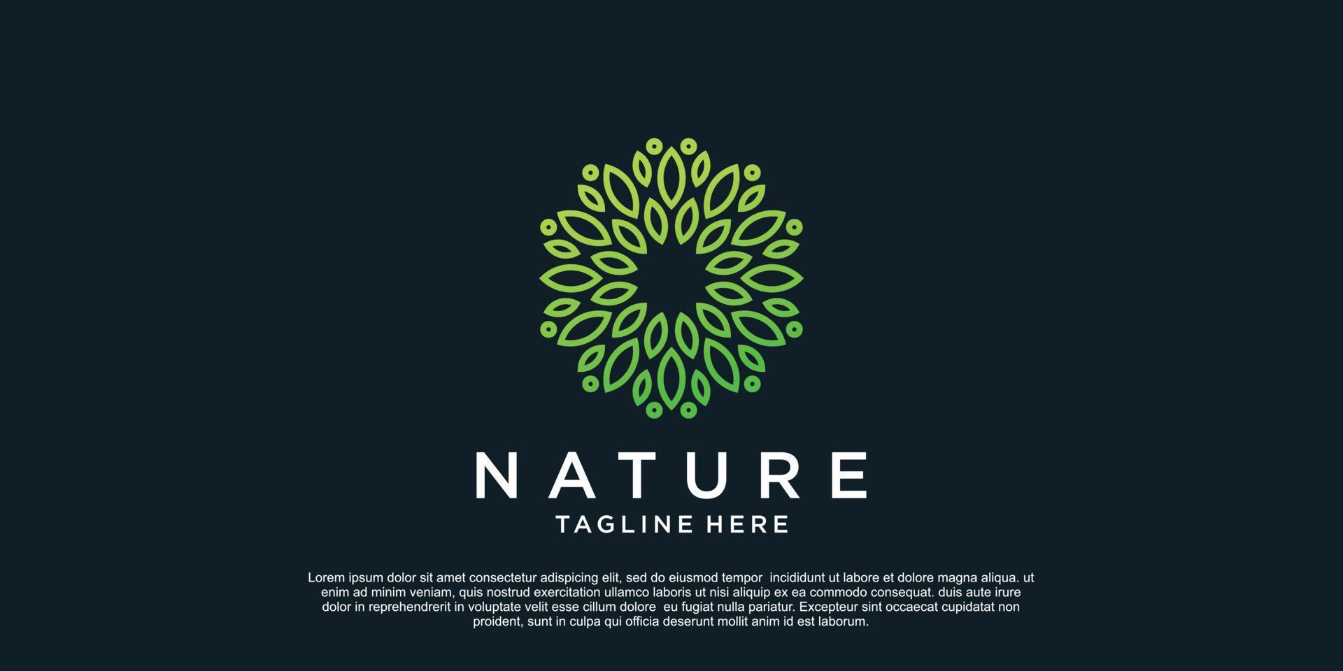 Nature logo design with unique concept Premium Vector