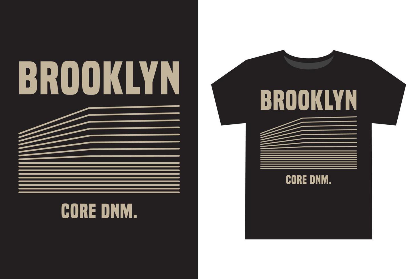 Brooklyn typography with abstract straight lines illustration for t shirt design vector