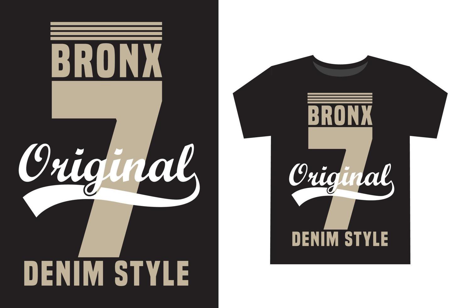 Bronx seven original denim style modern typography t shirt design vector
