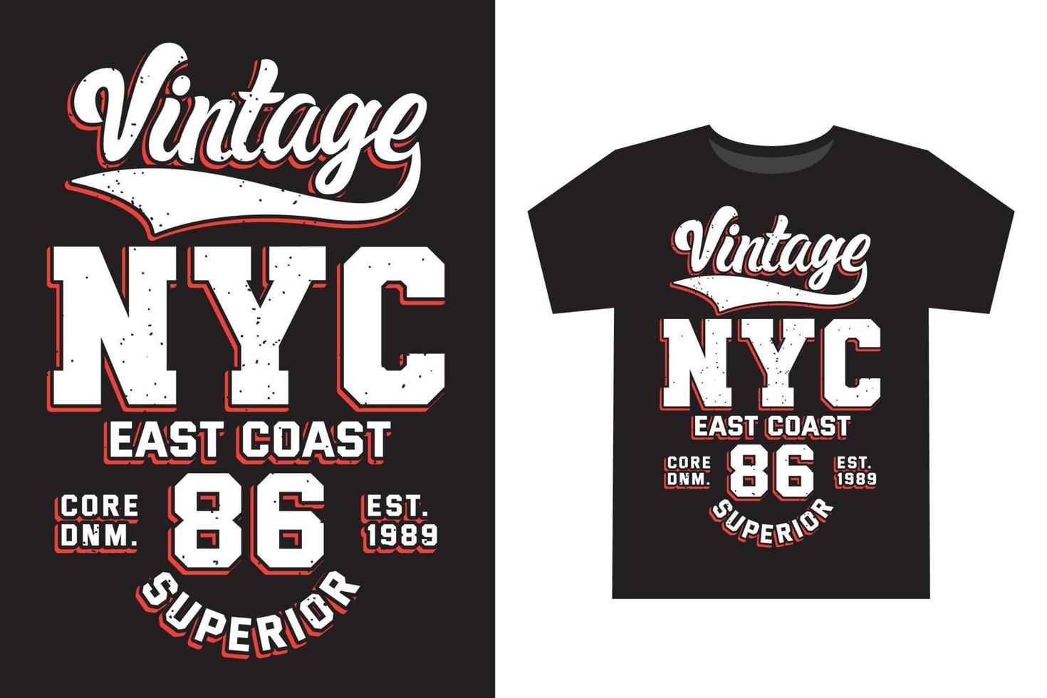 Vintage new york city eighty six varsity typography t shirt design vector