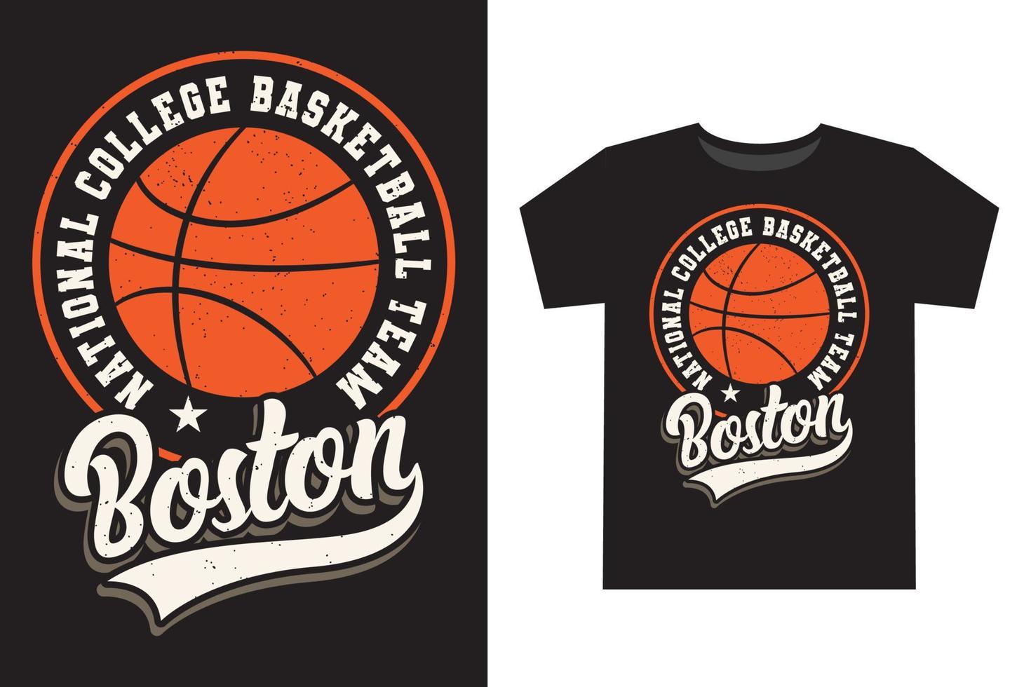 Boston national college basketball team varsity typography t shirt design vector