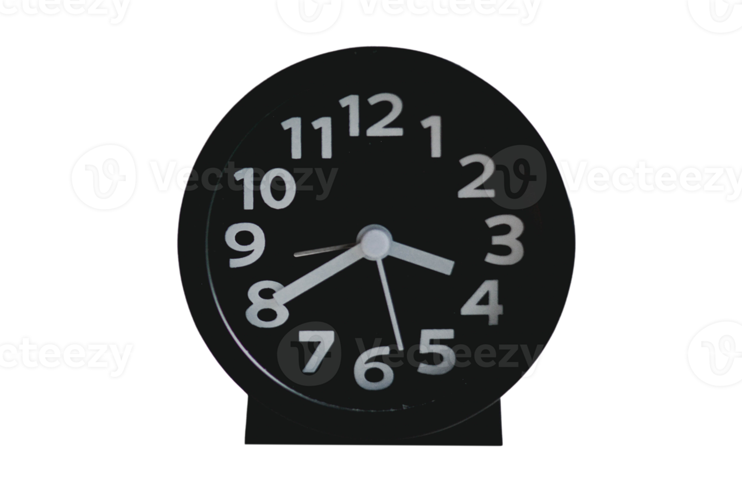 Black clock isolated on a transparent background png