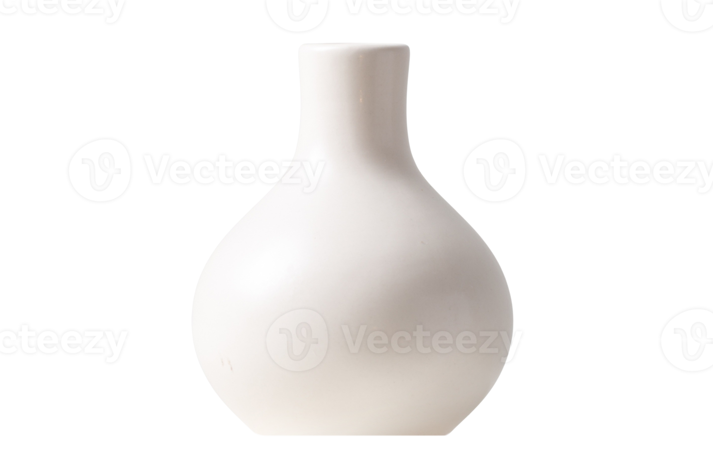White flower vase isolated on a transparent background png