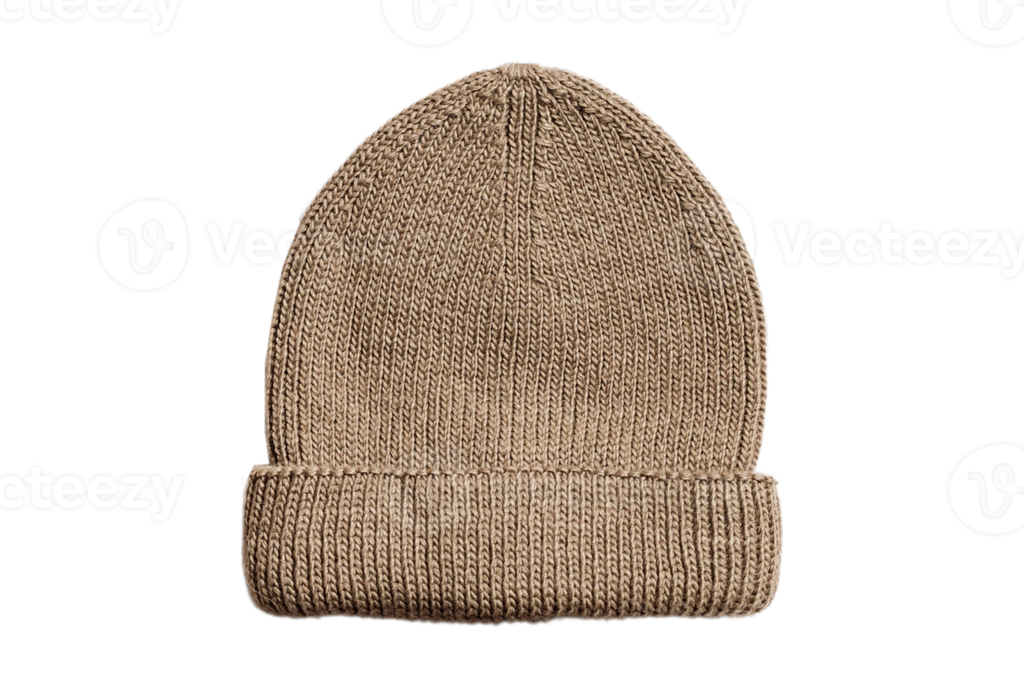 Beige beanie hat isolated on a transparent background png