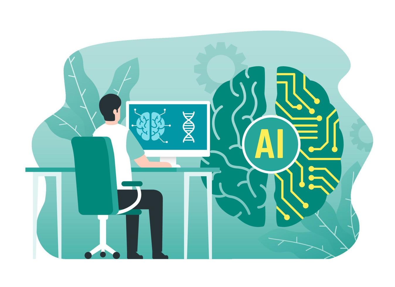 concepto de tecnología de inteligencia artificial vector