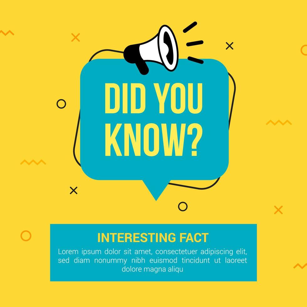 Did you know speech bubble on yellow background vector