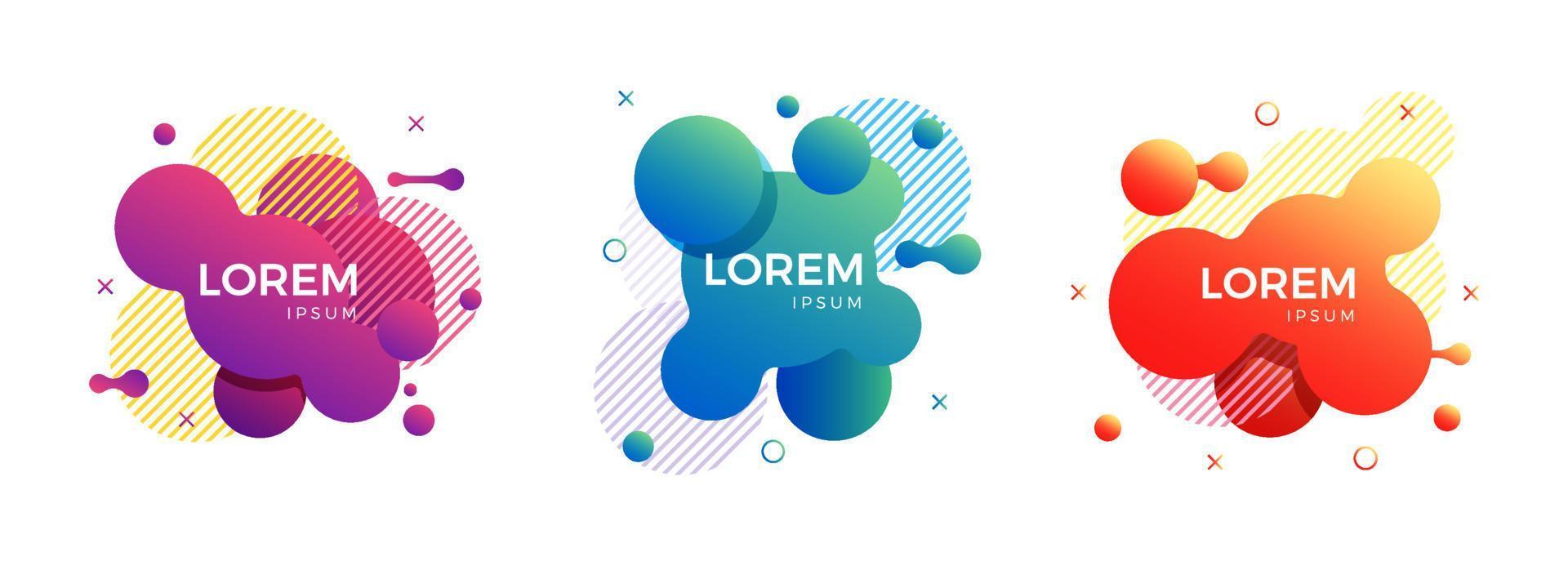 Set of modern abstract liquid banners vector