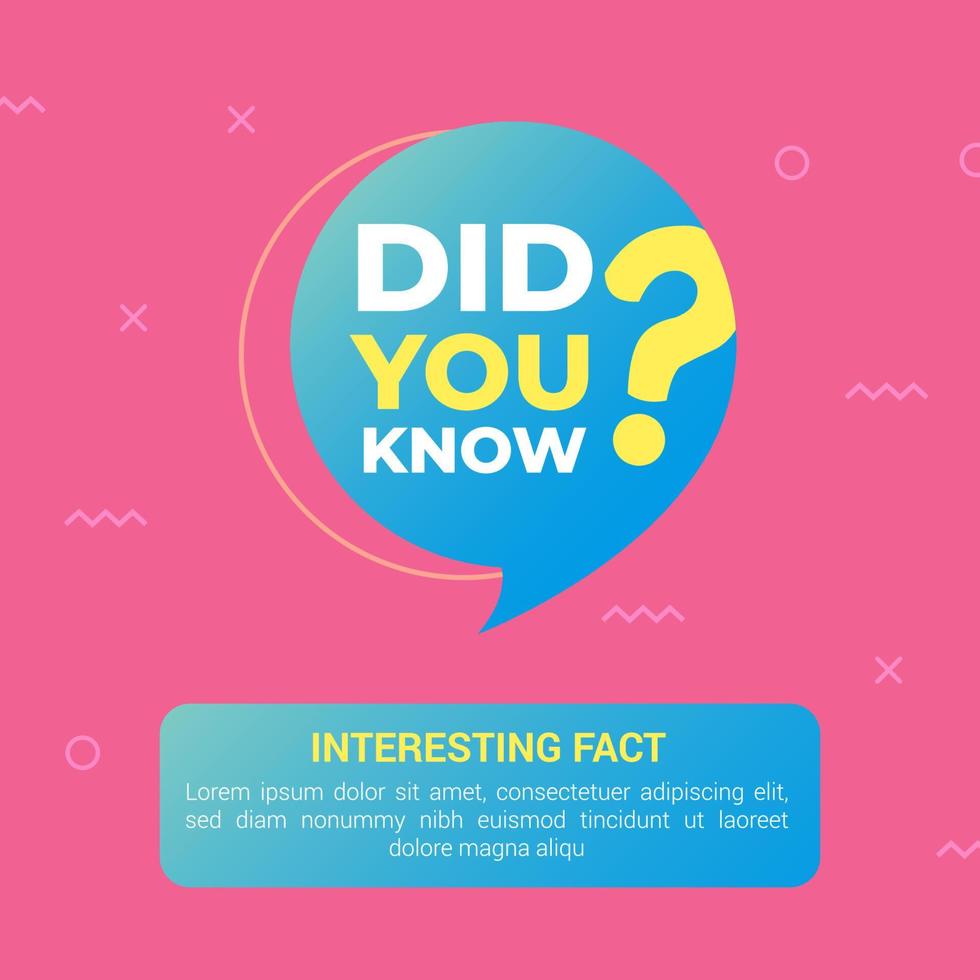 Did you know speech bubble on pink background vector
